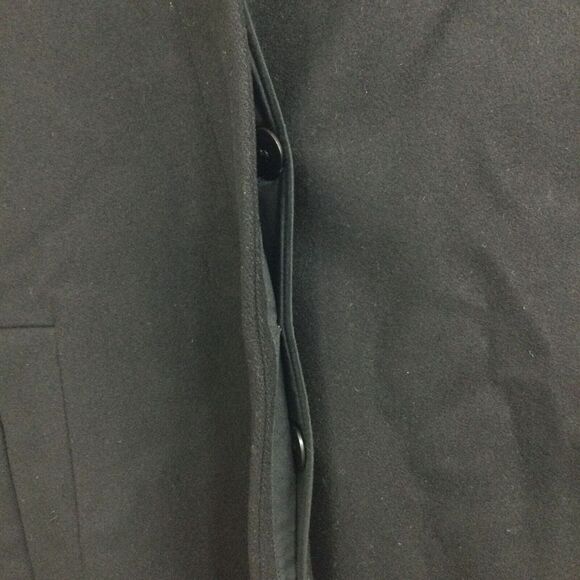 Cos Womens Wool Cashmere Overcoat Coat Jacket Side Slit Pockets Black Size 2 - Picture 3 of 14